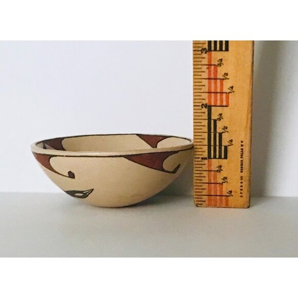 Mata Ortiz Artist Ismael Flores Polychrome Small Bowl Mexico Signed Pottery Fish - Picture 11 of 11